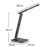 8.5W Platinet PDLU13BR LED Desk Light with Clock, Alarm, Thermometer and USB Charger 5.5W