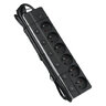 DPM protective strip with circuit breakers - 6 AC sockets 1.4m white-grey