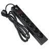 DPM protective strip with circuit breaker - 5 sockets 5M black