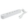 DPM protective strip with switch - 5 AC sockets, 1x USB-A, 1x USB-C 1.5M white