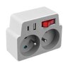 Splitter 2 sockets with oz and off + 2x USB DPM