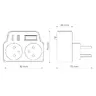 Splitter 2 sockets with oz and off + 2x USB DPM