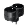 Splitter 2 sockets avec masse DPM noire Splitter 2 sockets avec masse DPM noire