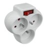 3-socket splitter with grounding and switch DPM white