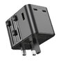 JELLICO S9 PD Universal Travel Adapter 2xUSB-C + 1xUSB 3.4A Max 2500W Black