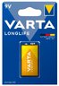 Bateria 9V alkaliczna Varta Longlife pakowana po 1 sztukę w blistrze