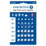 set of 30 mini everActive alkaline batteries 10 x G3 / LR41, 5 x G4 / LR626, 5 x G10 / LR1130, 10 x G13 / LR1154