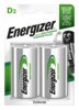 2 x Energizer R20 D Ni-MH 2500mAh Rechargeable batteries