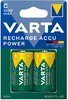 2 x Varta R14 C R2U Ni-MH 3000 mAh rechargeable batteries