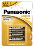 4 x Panasonic Alkaline Power LR03/AAA (blister)