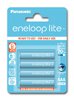 4 x Rechargeable Panasonic Eneloop Lite R03 AAA 550mAh BK-4LCCE/4BE (blister)