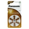 6 x Batteries for Panasonic 312/PR312/PR41 hearing aids