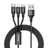 3in1 USB to USB-C, Lightning, micro USB 120cm Baseus CAMLT-SU01 to 3A cable